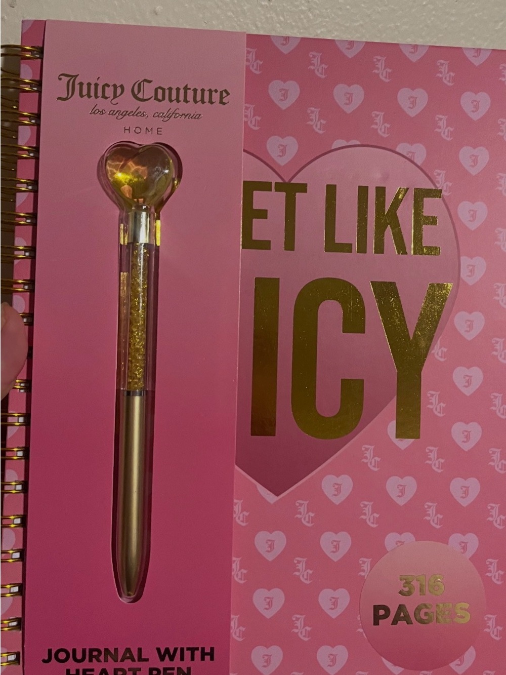 JUICY COUTURE Notebook/Journal with Pen Approx 9X12 their largest journal